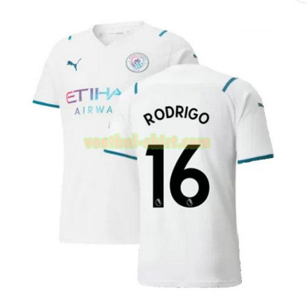 rodrigo 16 manchester city uit shirt 2021 2022 wit mannen