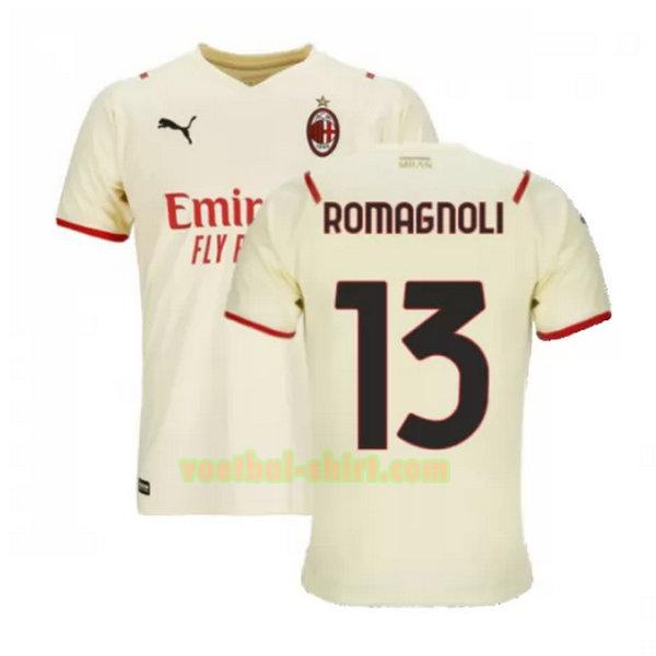 romagnoli 13 ac milan uit shirt 2021 2022 wit mannen