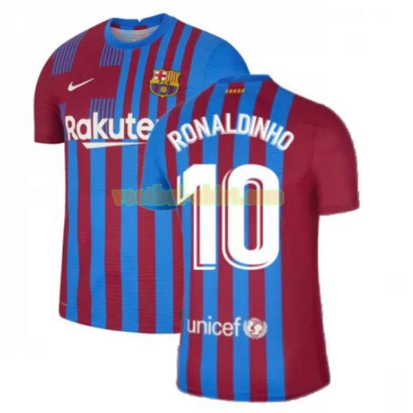 ronaldinho 10 barcelona thuis shirt 2021 2022 rood wit mannen