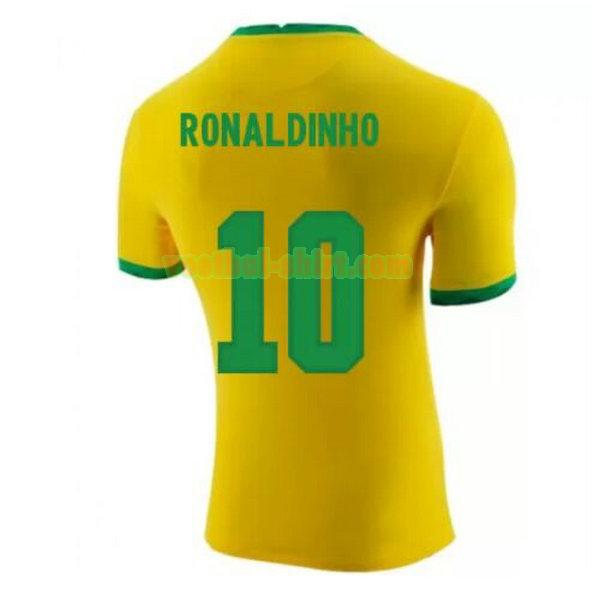 ronaldinho 10 brazilië thuis shirt 2020-2021 geel mannen