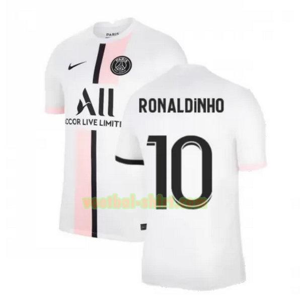 ronaldinho 10 paris saint germain uit shirt 2021 2022 wit mannen