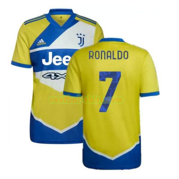 ronaldo 7 juventus 3e shirt 2021 2022 geel blauw mannen