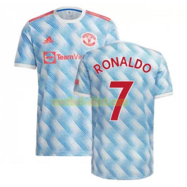 met de klok mee Chemie Schoolonderwijs Goedkope ronaldo 7 manchester united uit voetbal shirt 2021 2022 blauw  mannen online