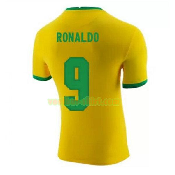 ronaldo 9 brazilië thuis shirt 2020-2021 geel mannen