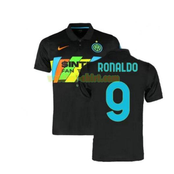 ronaldo 9 inter milan 3e shirt 2021 2022 zwart mannen