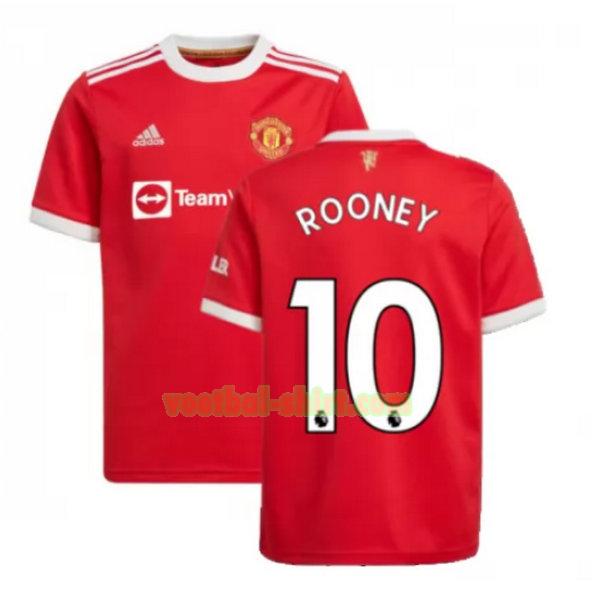 rooney 10 manchester united thuis shirt 2021 2022 rood mannen