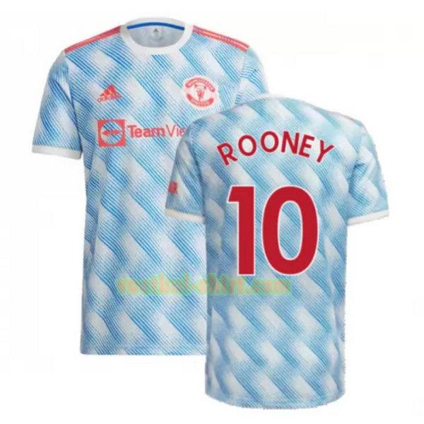 rooney 10 manchester united uit shirt 2021 2022 blauw mannen