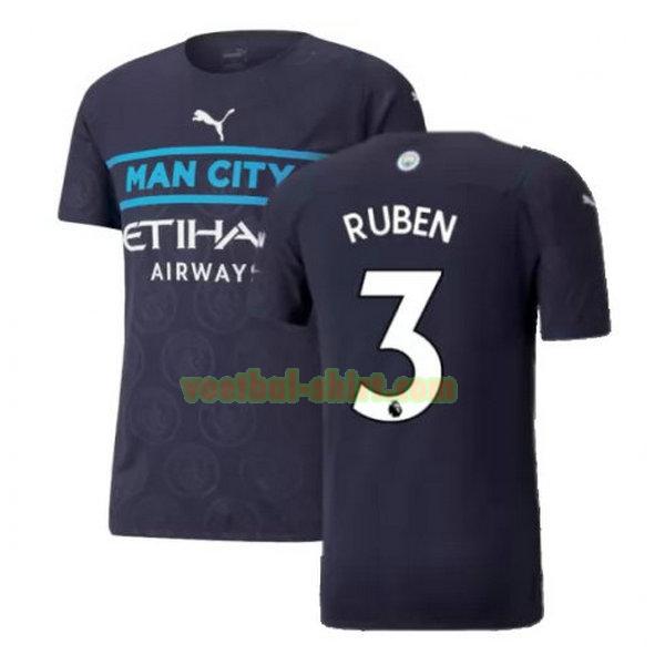 ruben 3 manchester city 3e shirt 2021 2022 zwart mannen