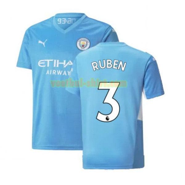 ruben 3 manchester city thuis shirt 2021 2022 blauw mannen