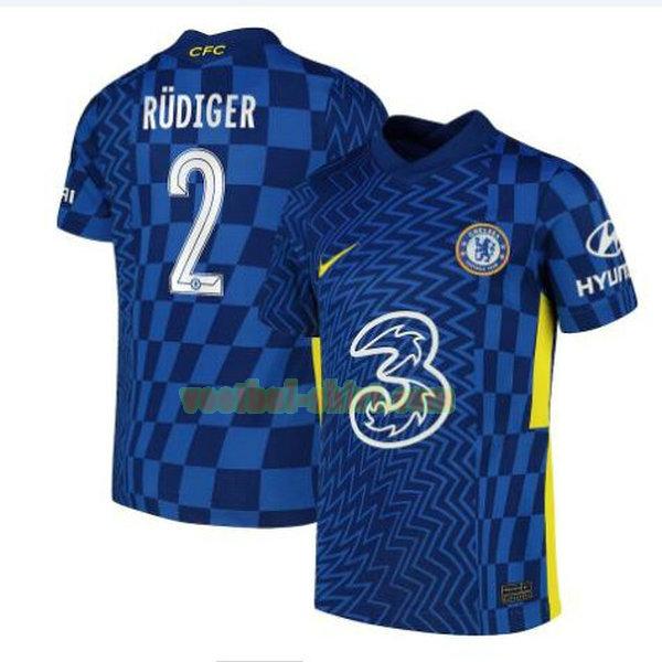 rudiger 2 chelsea thuis shirt 2021 2022 blauw mannen