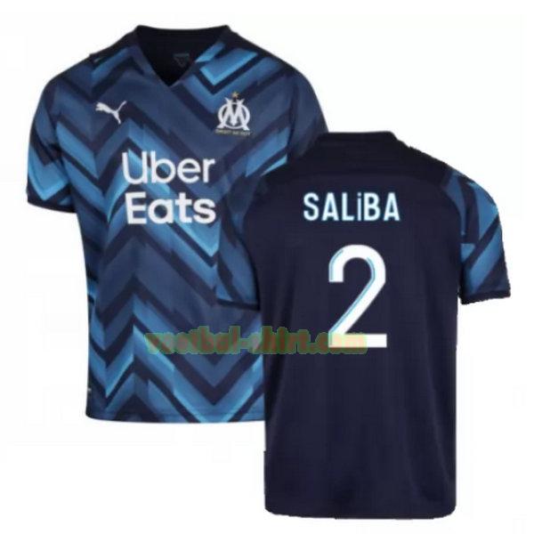 saliba 2 olympique marseille uit shirt 2021 2022 blauw mannen