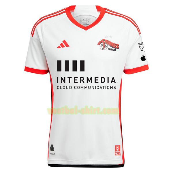 san jose earthquakes uit shirt 2024 2025 thailand wit mannen