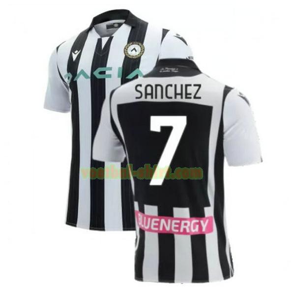 sanchez 7 udinese thuis shirt 2021 2022 zwart wit mannen