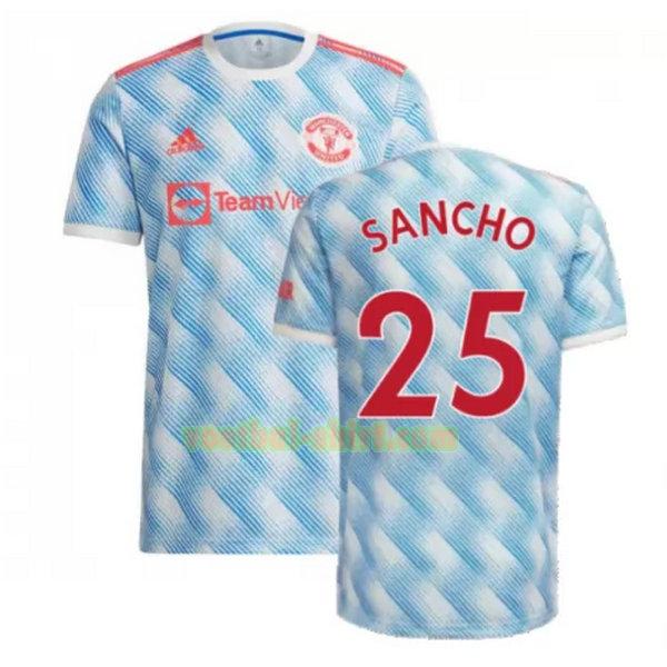 sancho 25 manchester united uit shirt 2021 2022 blauw mannen