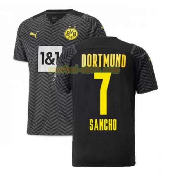 sancho 7 borussia dortmund uit shirt 2021 2022 zwart mannen