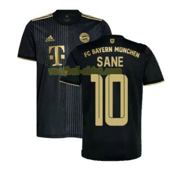 sane 10 bayern münchen uit shirt 2021 2022 zwart mannen