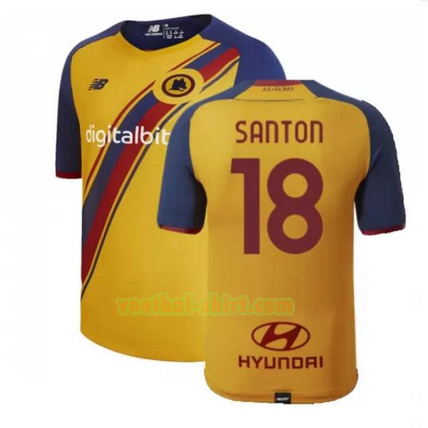 santon 18 as roma fourth shirt 2021 2022 geel mannen