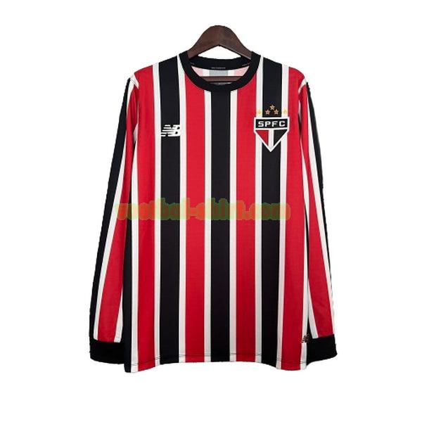 sao paulo lange mouwen uit shirt 2024 2025 rood zwart mannen