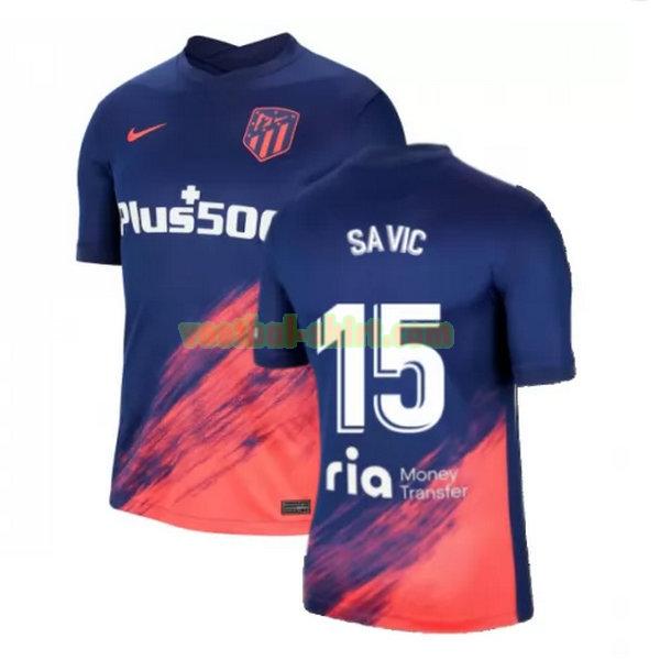 savic 15 atletico madrid uit shirt 2021 2022 blauw zwart mannen