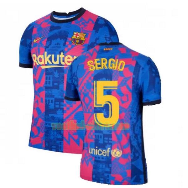 sergio 5 barcelona 3e shirt 2021 2022 blauw rood mannen