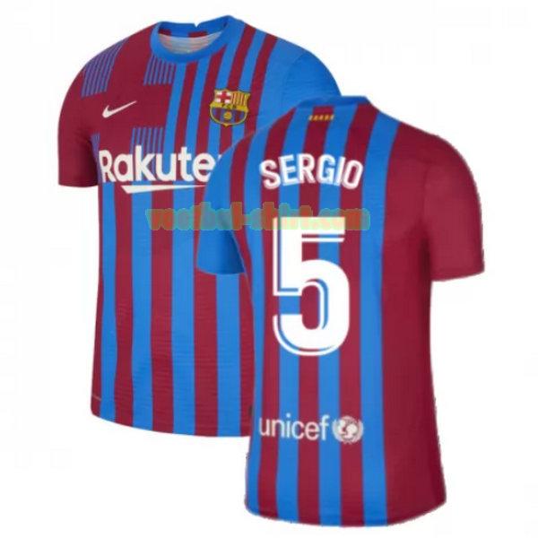 sergio 5 barcelona thuis shirt 2021 2022 rood wit mannen