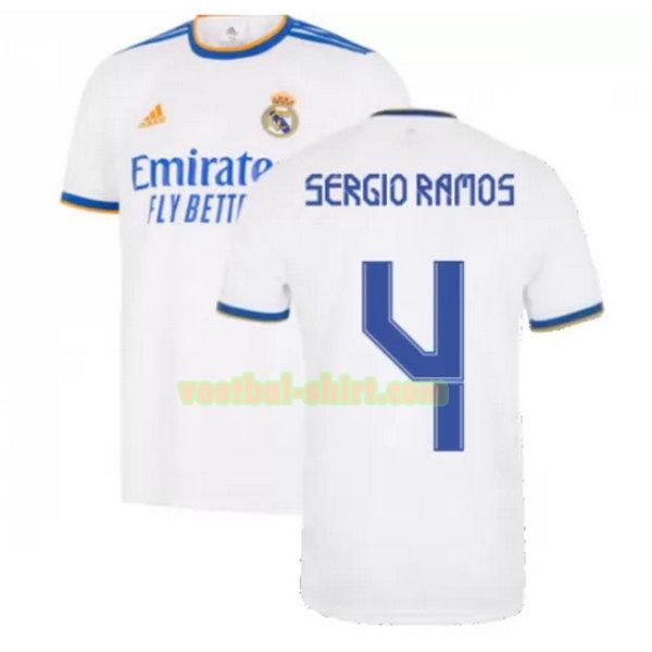 sergio ramos 4 real madrid thuis shirt 2021 2022 wit mannen