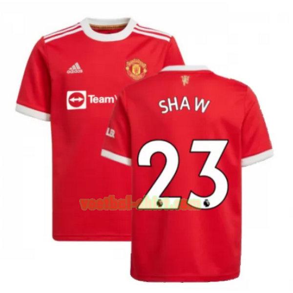shaw 23 manchester united thuis shirt 2021 2022 rood mannen