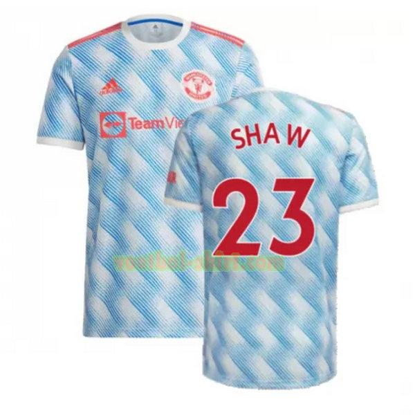 shaw 23 manchester united uit shirt 2021 2022 blauw mannen