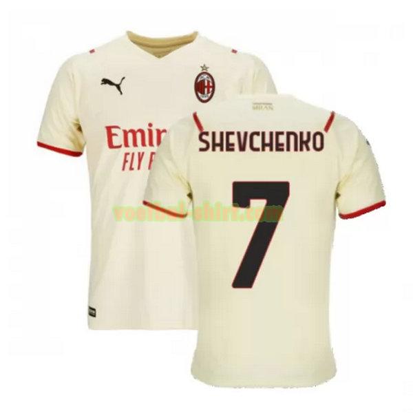 shevchenko 7 ac milan uit shirt 2021 2022 wit mannen