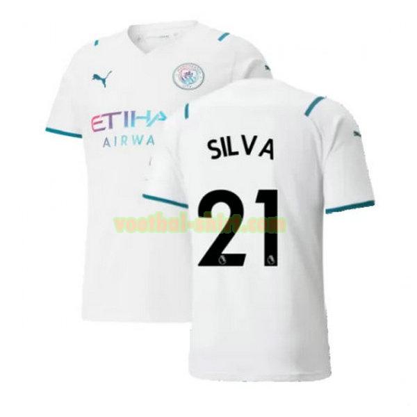 silva 21 manchester city uit shirt 2021 2022 wit mannen