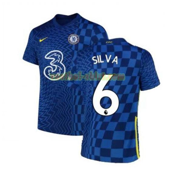 silva 6 chelsea thuis shirt 2021 2022 blauw mannen