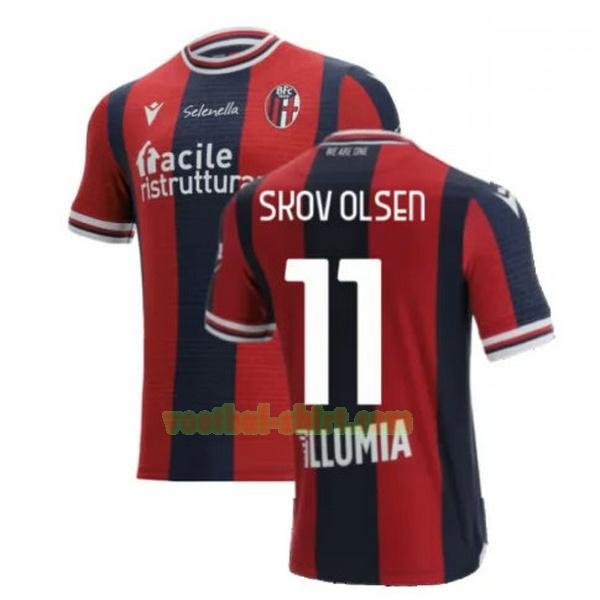 skov olsen 11 bologna thuis shirt 2021 2022 rood blauw mannen