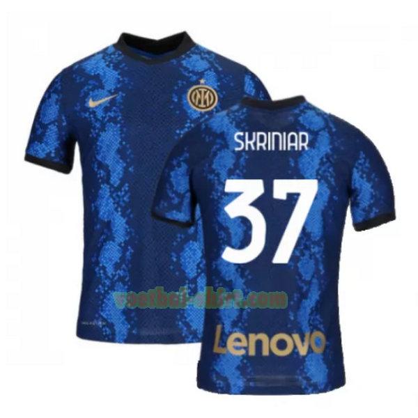 skriniar 37 inter milan thuis shirt 2021 2022 blauw mannen