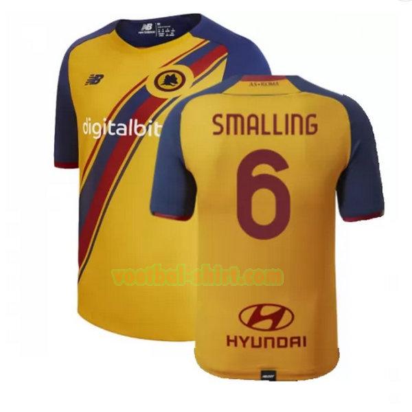 smalling 6 as roma fourth shirt 2021 2022 geel mannen