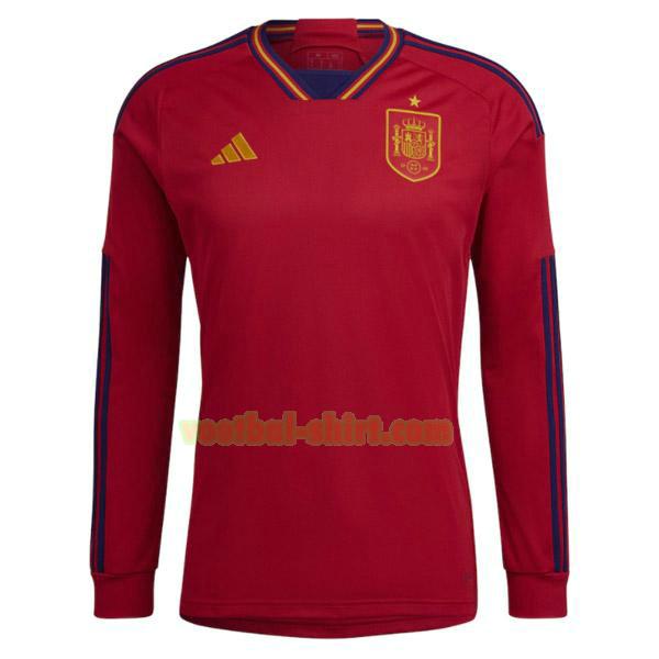 spanje thuis shirt 2022 lange mouwen rood mannen