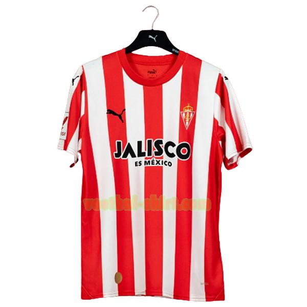 sporting gijon thuis shirt 2023 2024 thailand rood wit mannen