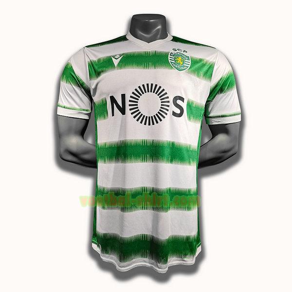 sporting lissabon thuis player shirt 2020-2021 wit groen mannen