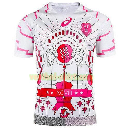 stade francais paris uit rugby shirt 2017-2018 wit mannen