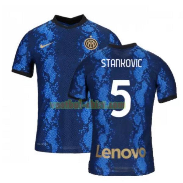 stankovic 5 inter milan thuis shirt 2021 2022 blauw mannen