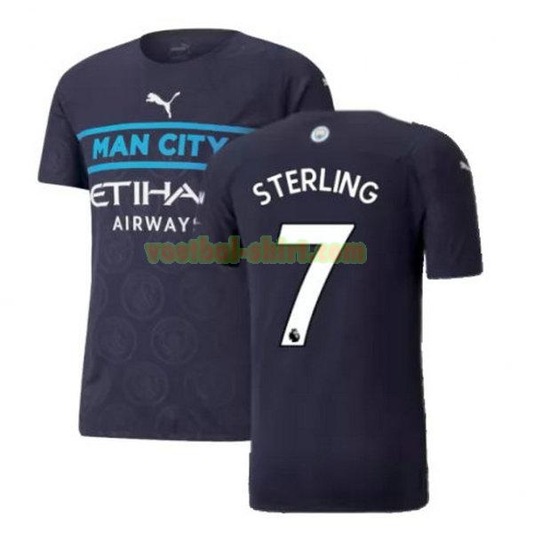 sterling 7 manchester city 3e shirt 2021 2022 zwart mannen