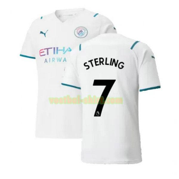 sterling 7 manchester city uit shirt 2021 2022 wit mannen