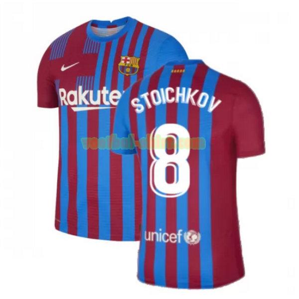 stoichkov 8 barcelona thuis shirt 2021 2022 rood wit mannen