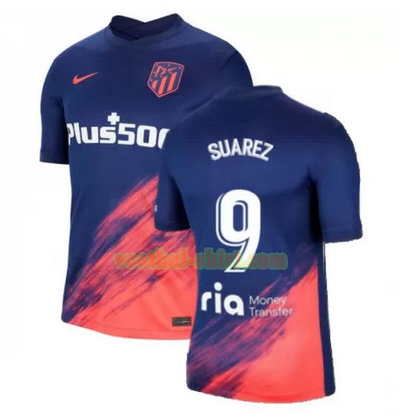 suarez 9 atletico madrid uit shirt 2021 2022 blauw zwart mannen