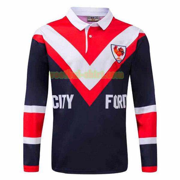 sydney roosters lange mouwen retro shirt 1976 blauw mannen