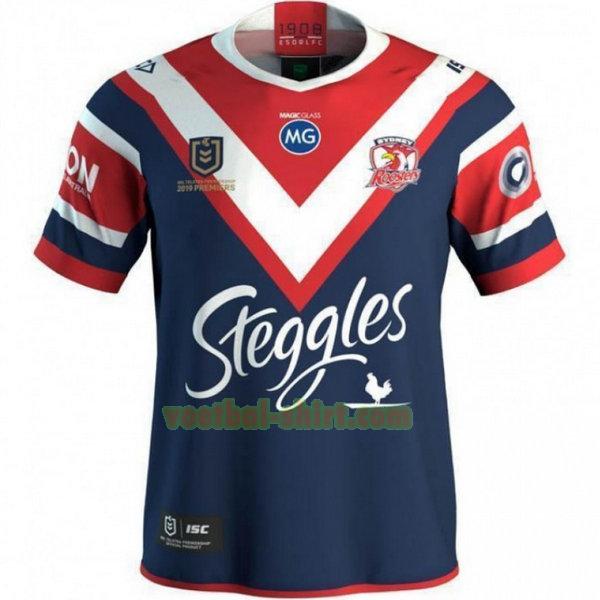 sydney roosters premiers shirt 2019 blauw mannen