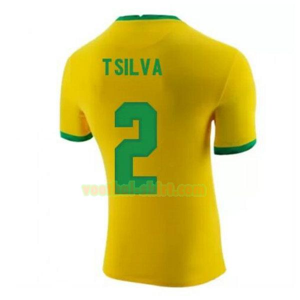 t.silva 2 brazilië thuis shirt 2020-2021 geel mannen