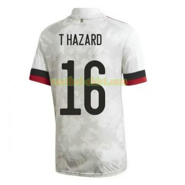 t hazard 16 belgië uit shirt 2020-2021 wit mannen