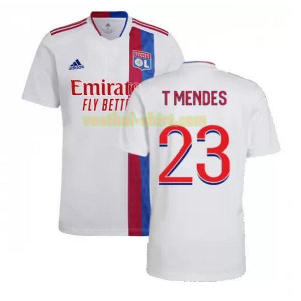 t mendes 23 olympique lyon thuis shirt 2021 2022 wit mannen