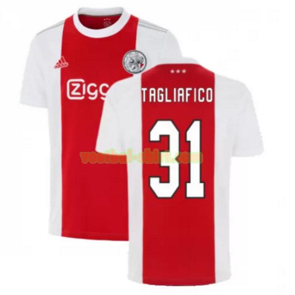 tagliafico 31 ajax thuis shirt 2021 2022 rood wit mannen