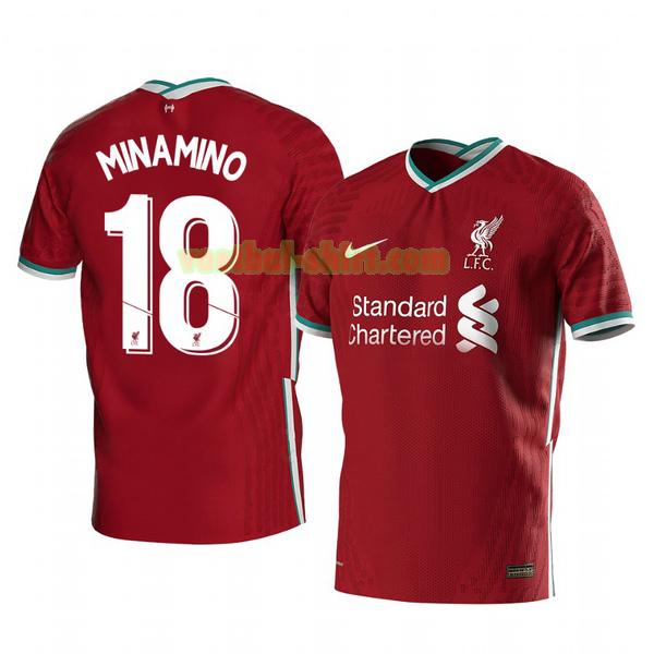 takumi minamino 18 liverpool thuis shirt 2020-2021 mannen